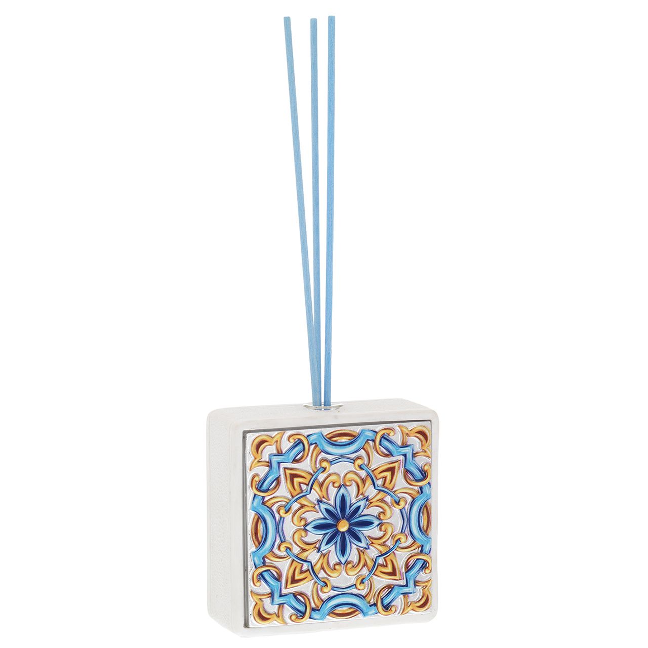 DIFFUSORE QUADRATO BIANCO 9,5*9,5 CON DECO MAIOLICA
